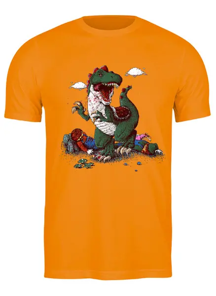Заказать мужскую футболку в Москве. Футболка классическая Прожорливый крокодил от ПРИНТЫ ПЕЧАТЬ  - готовые дизайны и нанесение принтов.