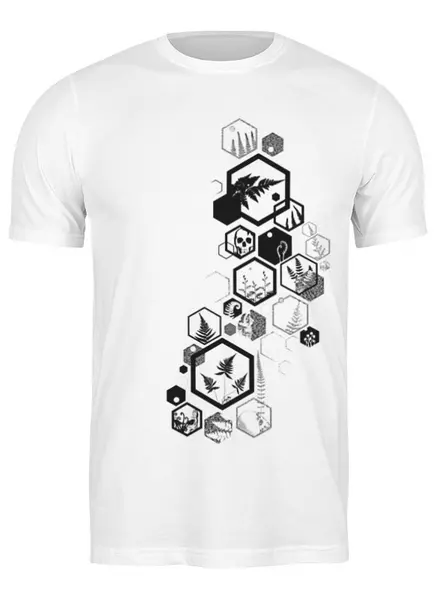 Заказать мужскую футболку в Москве. Футболка классическая Hexagon Fern Ink от oneredfoxstore@gmail.com - готовые дизайны и нанесение принтов.
