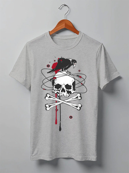 Заказать мужскую футболку в Москве. Футболка классическая Skulls от oneredfoxstore@gmail.com - готовые дизайны и нанесение принтов.