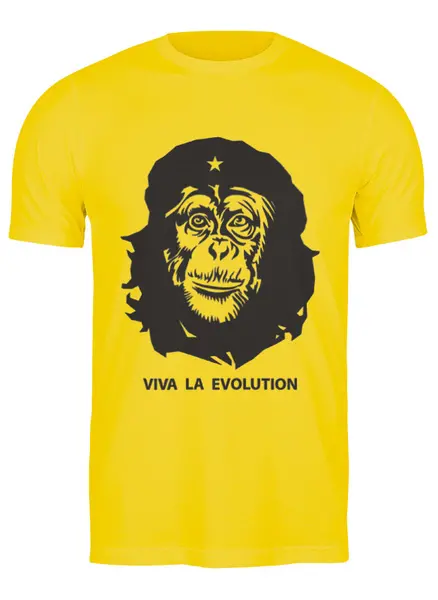 Заказать мужскую футболку в Москве. Футболка классическая Viva La Evolution от skynatural - готовые дизайны и нанесение принтов.
