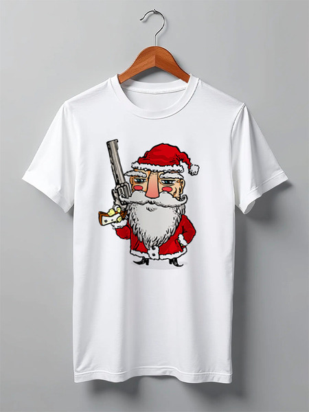 Заказать мужскую футболку в Москве. Футболка классическая BAD SANTA от balden - готовые дизайны и нанесение принтов.