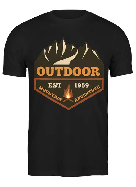 Заказать мужскую футболку в Москве. Футболка классическая Mountains от oneredfoxstore@gmail.com - готовые дизайны и нанесение принтов.