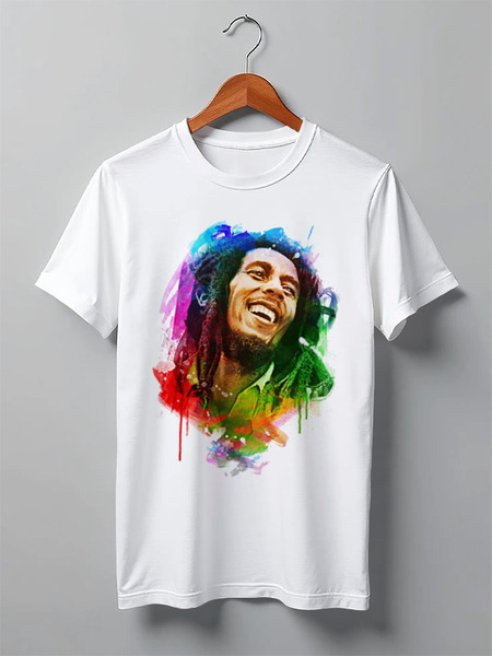 Заказать мужскую футболку в Москве. Футболка классическая Bob Marley от print_not_dead - готовые дизайны и нанесение принтов.