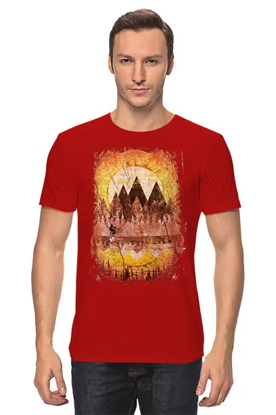 Заказать мужскую футболку в Москве. Футболка классическая Vintage Trails от oneredfoxstore@gmail.com - готовые дизайны и нанесение принтов.