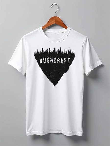 Заказать мужскую футболку в Москве. Футболка классическая Bushcraft от oneredfoxstore@gmail.com - готовые дизайны и нанесение принтов.