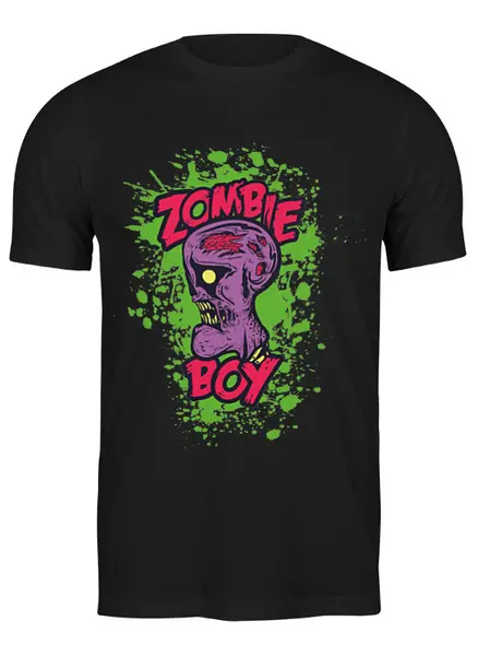 Заказать мужскую футболку в Москве. Футболка классическая Zombie Boy от badd. - готовые дизайны и нанесение принтов.