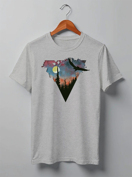 Заказать мужскую футболку в Москве. Футболка классическая Owl Space от oneredfoxstore@gmail.com - готовые дизайны и нанесение принтов.