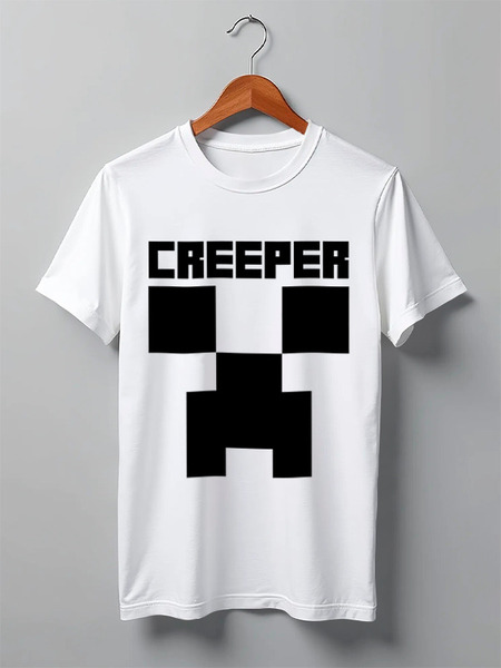Заказать мужскую футболку в Москве. Футболка классическая MINECRAFT CREEPER от weeert - готовые дизайны и нанесение принтов.