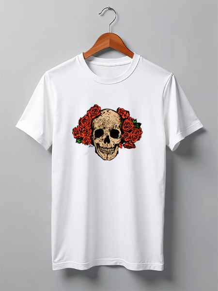 Заказать мужскую футболку в Москве. Футболка классическая Mrs. Skull от Антон Величко - готовые дизайны и нанесение принтов.