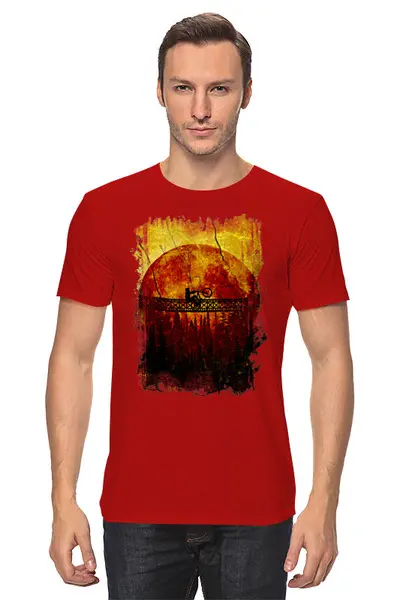 Заказать мужскую футболку в Москве. Футболка классическая Mountain Bike от oneredfoxstore@gmail.com - готовые дизайны и нанесение принтов.