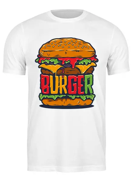 Заказать мужскую футболку в Москве. Футболка классическая BURGER от balden - готовые дизайны и нанесение принтов.