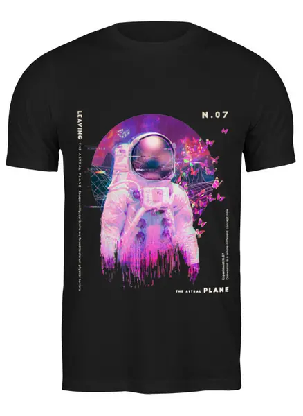 Заказать мужскую футболку в Москве. Футболка классическая Vaporwave Astral Astronaut от Павел Павел - готовые дизайны и нанесение принтов.