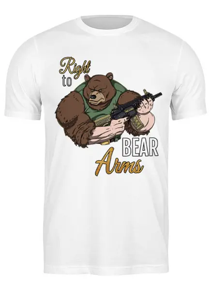 Заказать мужскую футболку в Москве. Футболка классическая Bear Arms от Leichenwagen - готовые дизайны и нанесение принтов.