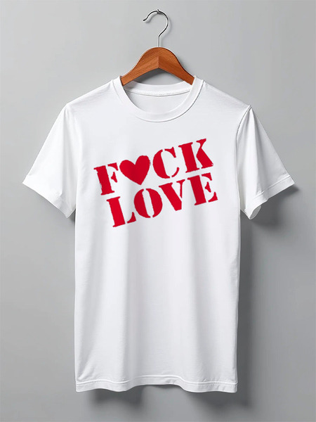 Заказать мужскую футболку в Москве. Футболка классическая F*ck Love от Александр Серебренников - готовые дизайны и нанесение принтов.
