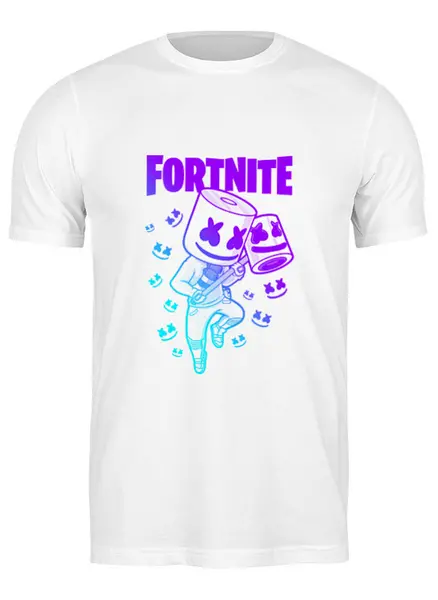 Заказать мужскую футболку в Москве. Футболка классическая MARSHMELLO FORTNITE от geekbox - готовые дизайны и нанесение принтов.