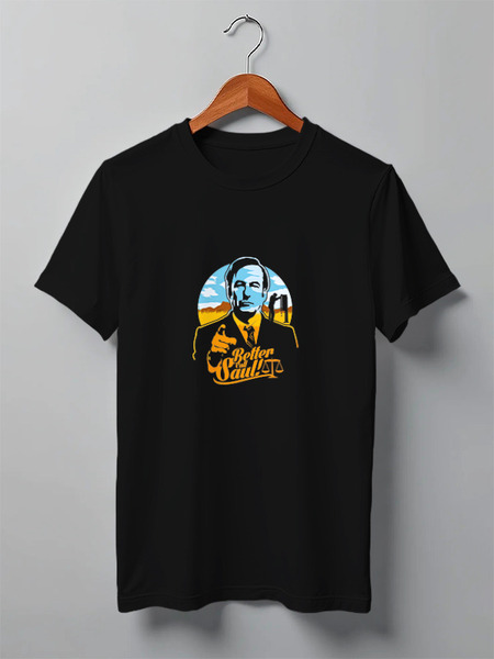 Заказать мужскую футболку в Москве. Футболка классическая Better call Saul от coolmag - готовые дизайны и нанесение принтов.
