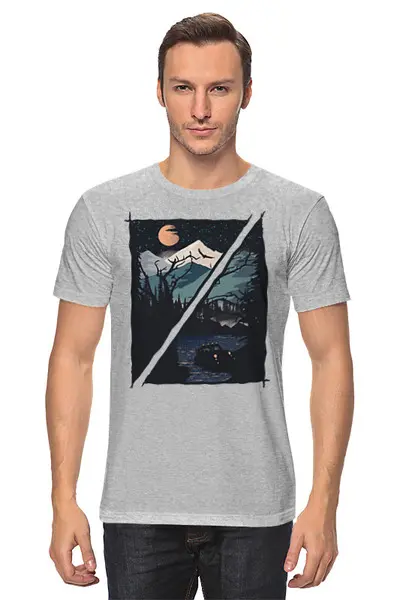 Заказать мужскую футболку в Москве. Футболка классическая Wild Road от oneredfoxstore@gmail.com - готовые дизайны и нанесение принтов.