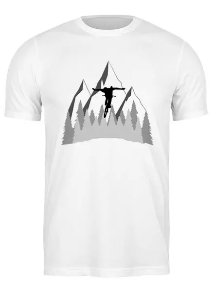 Заказать мужскую футболку в Москве. Футболка классическая Mountain Bike от oneredfoxstore@gmail.com - готовые дизайны и нанесение принтов.