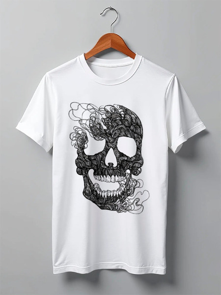Заказать мужскую футболку в Москве. Футболка классическая Череп от YellowCloverShop - готовые дизайны и нанесение принтов.