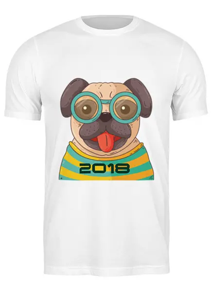 Заказать мужскую футболку в Москве. Футболка классическая Crazy dog (год можно стереть) от Петр Золотухин - готовые дизайны и нанесение принтов.