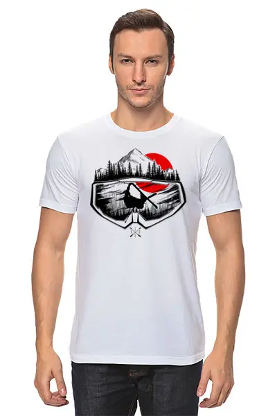 Заказать мужскую футболку в Москве. Футболка классическая Ski Ride от oneredfoxstore@gmail.com - готовые дизайны и нанесение принтов.