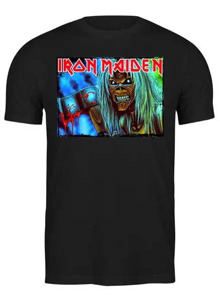 Заказать мужскую футболку в Москве. Футболка классическая Iron Maiden Band от Leichenwagen - готовые дизайны и нанесение принтов.