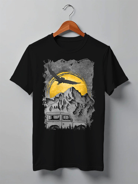 Заказать мужскую футболку в Москве. Футболка классическая  Offroad Expedition от oneredfoxstore@gmail.com - готовые дизайны и нанесение принтов.