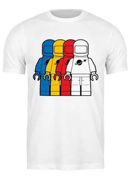 Заказать мужскую футболку в Москве. Футболка классическая Космонавт Лего от fanart - готовые дизайны и нанесение принтов.