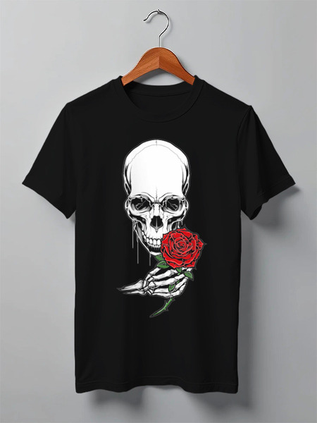 Заказать мужскую футболку в Москве. Футболка классическая ❖Skull&Rose❖ от balden - готовые дизайны и нанесение принтов.