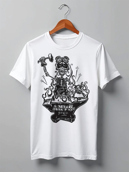 Заказать мужскую футболку в Москве. Футболка классическая Skeleton Art от Leichenwagen - готовые дизайны и нанесение принтов.