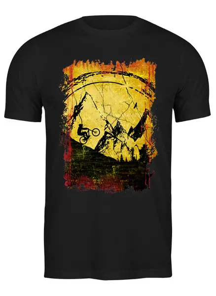 Заказать мужскую футболку в Москве. Футболка классическая Mountain Bike от oneredfoxstore@gmail.com - готовые дизайны и нанесение принтов.