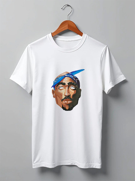 Заказать мужскую футболку в Москве. Футболка классическая Тупак (2pac) от coolmag - готовые дизайны и нанесение принтов.