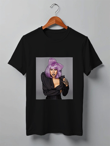 Заказать мужскую футболку в Москве. Футболка классическая Lady Gaga от kostlaviypsych - готовые дизайны и нанесение принтов.