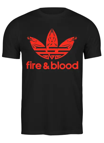 Заказать мужскую футболку в Москве. Футболка классическая Fire and Blood от balden - готовые дизайны и нанесение принтов.