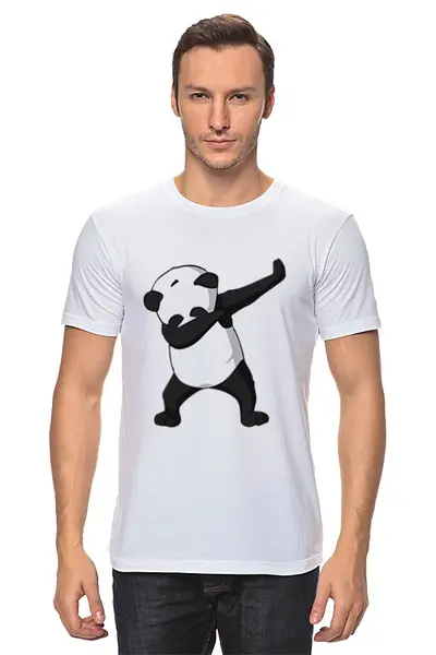 Заказать мужскую футболку в Москве. Футболка классическая Панда от hideo_kojima - готовые дизайны и нанесение принтов.