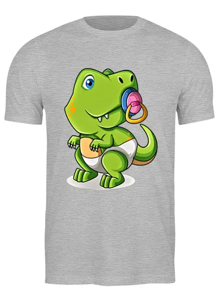 Заказать мужскую футболку в Москве. Футболка классическая Динозаврик от T-shirt print  - готовые дизайны и нанесение принтов.