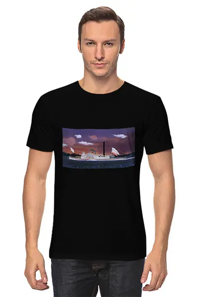 Заказать мужскую футболку в Москве. Футболка классическая Пароход "Syracuse" (Джеймс Бард) от trend - готовые дизайны и нанесение принтов.