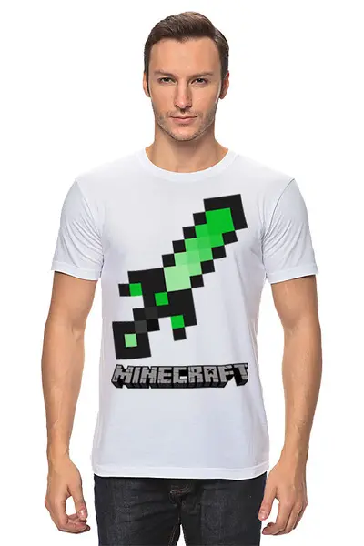 Заказать мужскую футболку в Москве. Футболка классическая MINECRAFT от weeert - готовые дизайны и нанесение принтов.