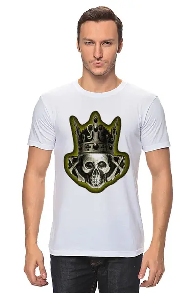 Заказать мужскую футболку в Москве. Футболка классическая Корона на черепе. от Stil na yarkosti - готовые дизайны и нанесение принтов.