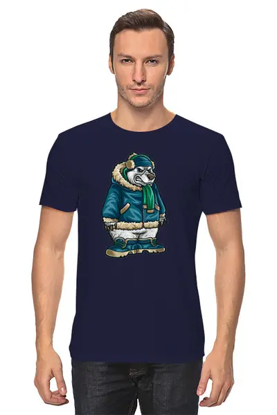Заказать мужскую футболку в Москве. Футболка классическая Полярный мишка от T-shirt print  - готовые дизайны и нанесение принтов.