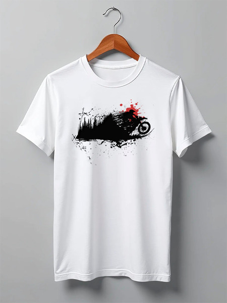 Заказать мужскую футболку в Москве. Футболка классическая Black Rider от oneredfoxstore@gmail.com - готовые дизайны и нанесение принтов.