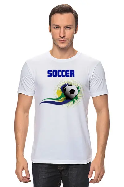 Заказать мужскую футболку в Москве. Футболка классическая Футбол   от T-shirt print  - готовые дизайны и нанесение принтов.