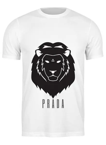 Заказать мужскую футболку в Москве. Футболка классическая Prada Lion  от mardiyank - готовые дизайны и нанесение принтов.