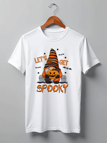 Заказать мужскую футболку в Москве. Футболка классическая Lets get spooky от skynatural - готовые дизайны и нанесение принтов.