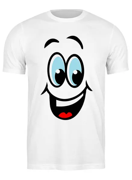 Заказать мужскую футболку в Москве. Футболка классическая Мультяшные эмоции - улыбка от mega281@yandex.ru - готовые дизайны и нанесение принтов.