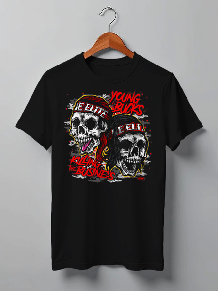 Заказать мужскую футболку в Москве. Футболка классическая Мерч от Young Bucks от Виталий Пешков - готовые дизайны и нанесение принтов.
