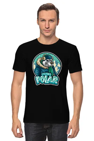 Заказать мужскую футболку в Москве. Футболка классическая Полярный мишка  от T-shirt print  - готовые дизайны и нанесение принтов.