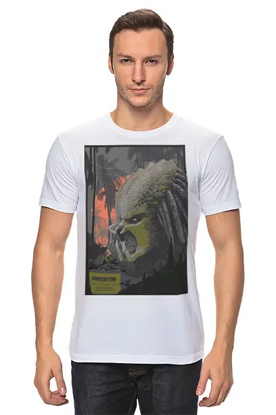 Заказать мужскую футболку в Москве. Футболка классическая Хищник / Predator от kino.printio.ru - готовые дизайны и нанесение принтов.
