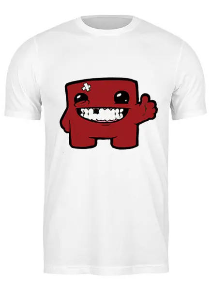 Заказать мужскую футболку в Москве. Футболка классическая Super Meat Boy от manhunt7 - готовые дизайны и нанесение принтов.