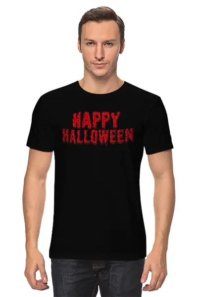 Заказать мужскую футболку в Москве. Футболка классическая Happy Halloween от CoolDesign - готовые дизайны и нанесение принтов.